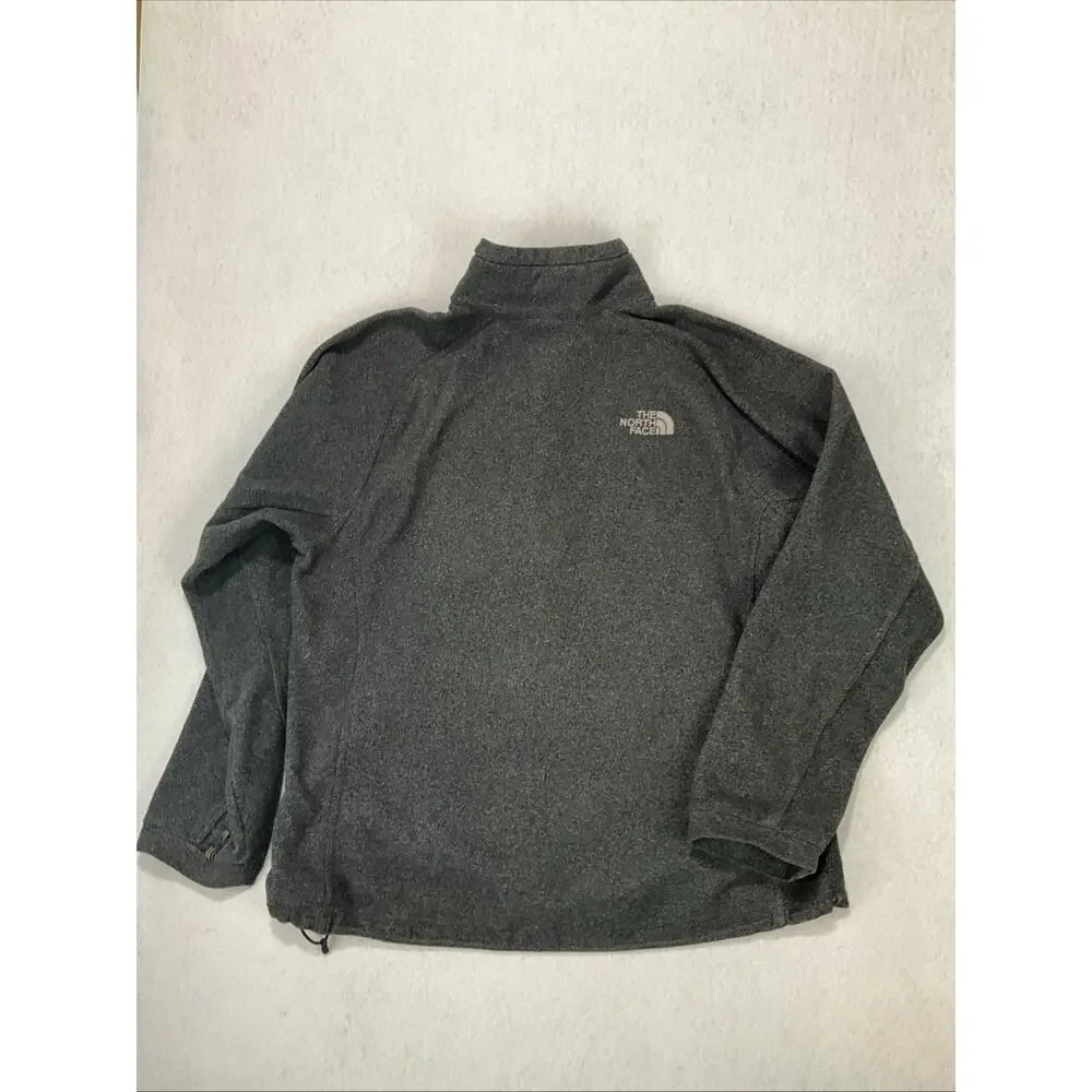 Vintage The North Face Full Zip Grey Fleece Jacket Adjustable Gorpcore worn-in M